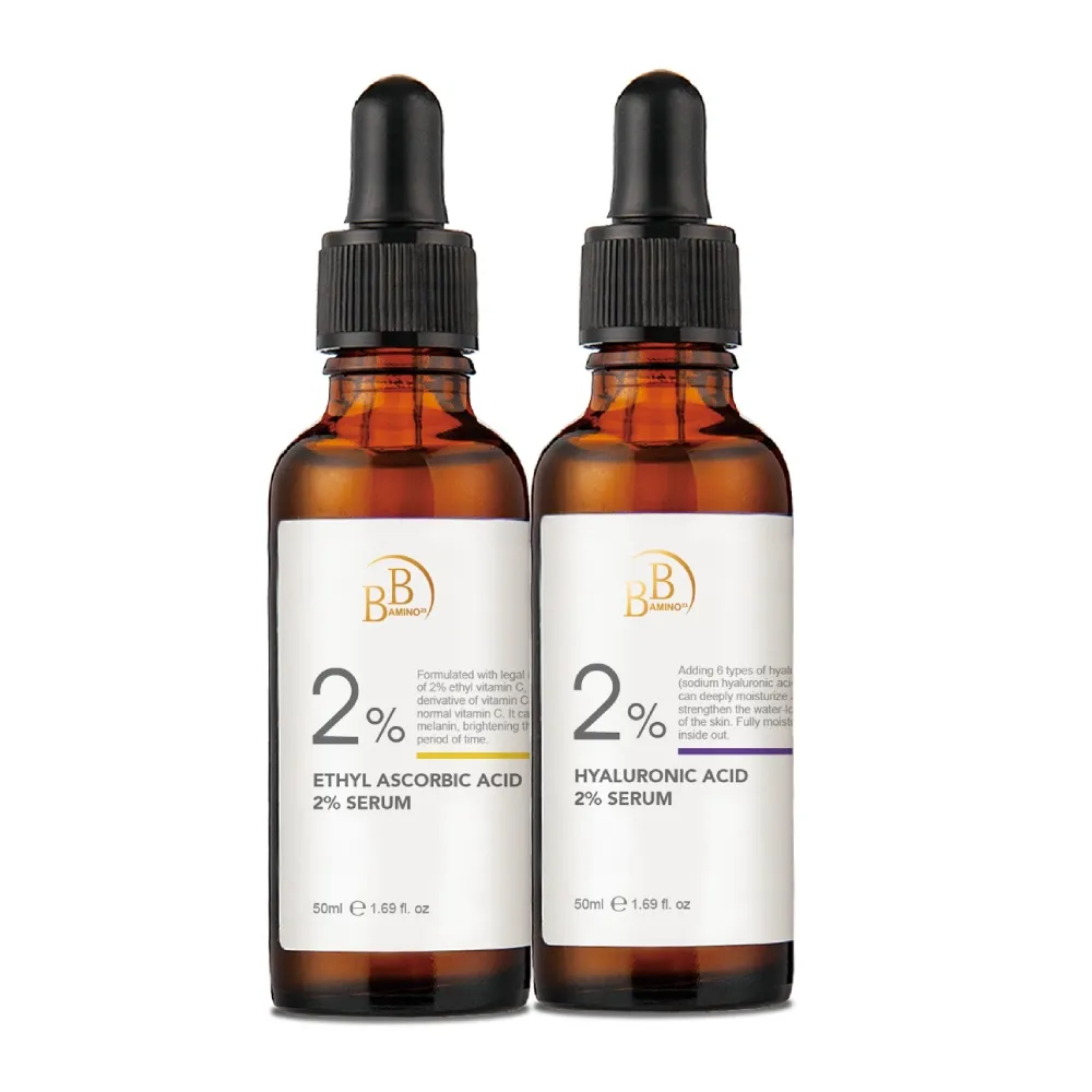 【BB Amino】科研2%玻尿酸保濕/乙基維他命C美白精華液50ml(兩款任選)