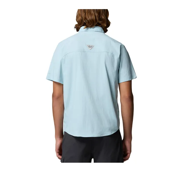 【Columbia 哥倫比亞】男款-防曬UPF50快排短袖襯衫-Wild Cast™ Short Sleeve Shirt-晴空藍(UFO06210HO/KS)