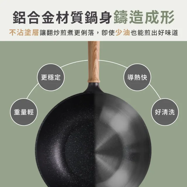【CHEF 掌廚】森岩 鑄造不沾鍋平底鍋 28cm (IH爐/電磁爐可用)