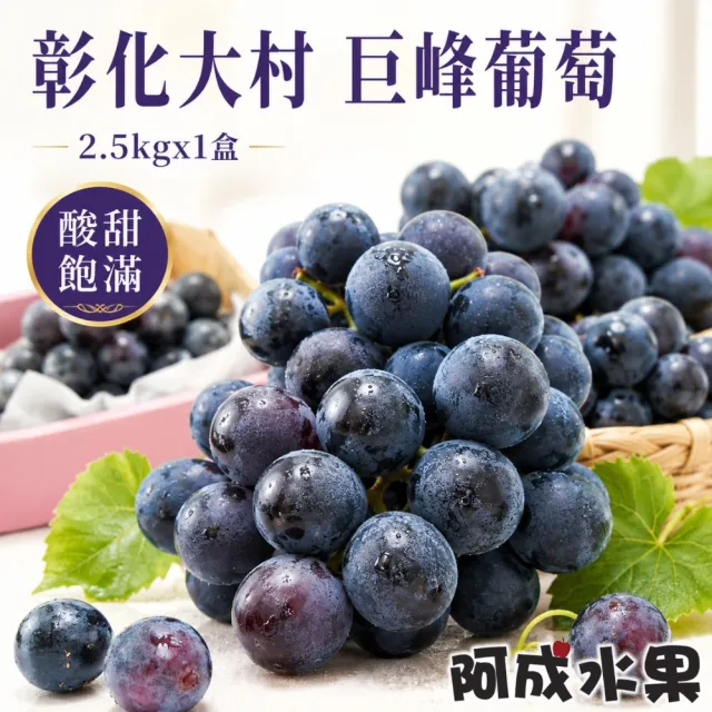 【阿成水果】彰化大村巨峰葡萄2.5kgx1盒(甜度高_冷藏配送)