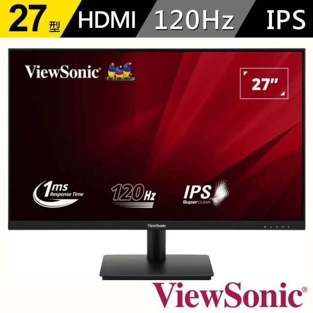【ViewSonic 優派】2入組★VA270A-H 27型 100Hz FHD廣視角螢幕(IPS/1ms/HDMI/VGA/抗藍光/零閃頻/)