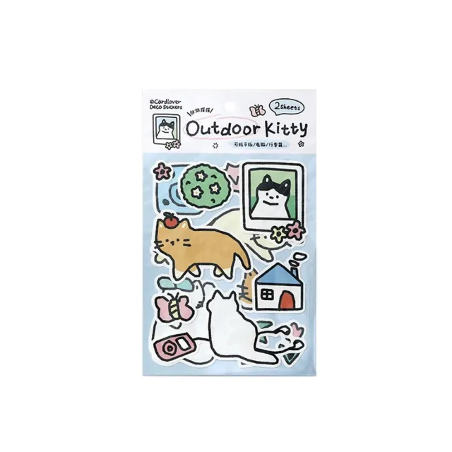 【德德小品集】Cardlover 萌趣貓咪貼紙包  防水貼紙 裝飾貼紙 手帳貼紙 咕卡  韓系插畫 手稿風 易撕
