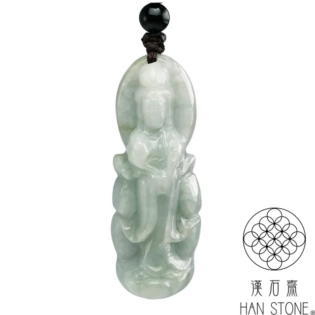 漢石齋】天然翡翠A貨觀音玉佩吊墜豆青種(19*51*14mm) - momo購物網