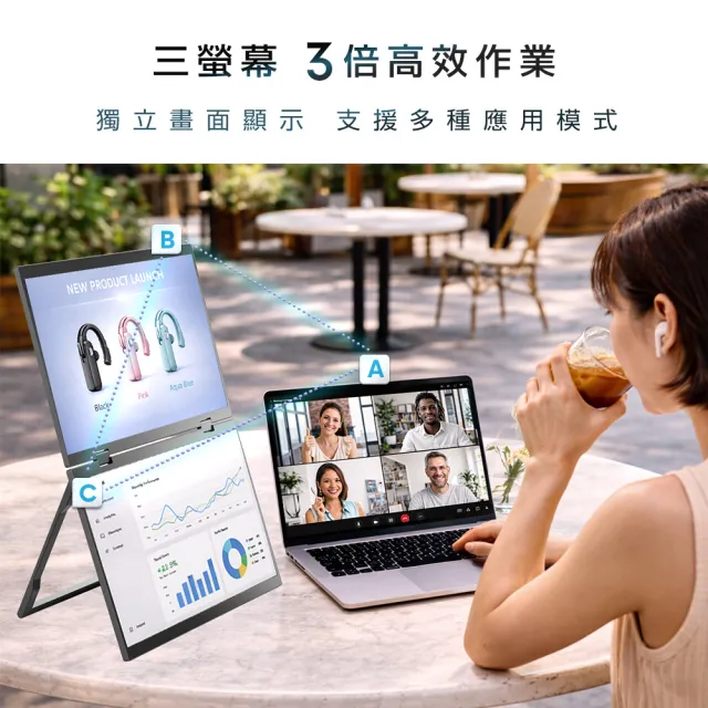 【REAICE】日本Winten 15.6型IPS超薄廣視角可攜式雙屏螢幕(Switch可攜式螢幕/FHD/移動式/HDMI/Type-C)