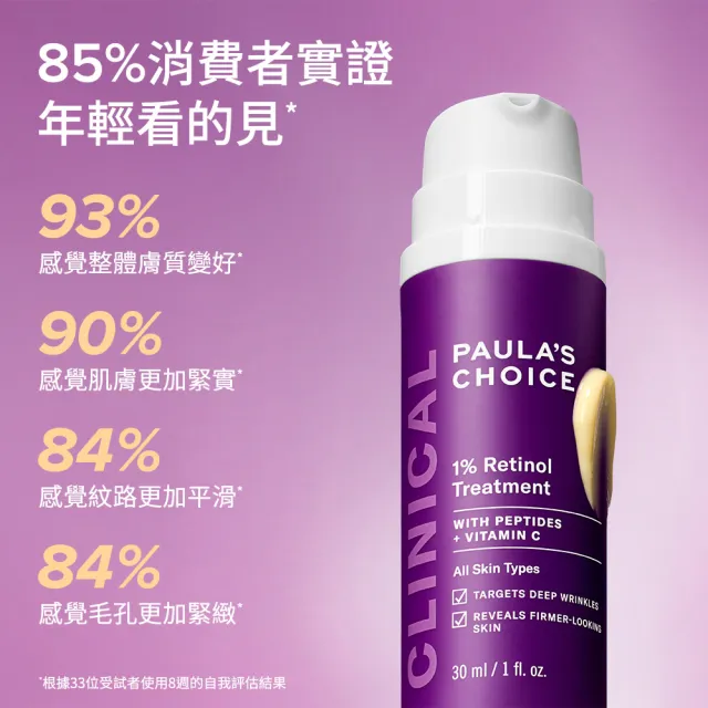 【Paulas Choice 寶拉珍選】C25瞬效亮白淡斑精華＋1％A醇逆齡精華乳30ml(早C晚A進階版)