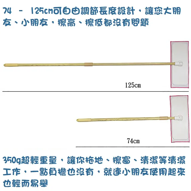 【月陽】台灣製造魔術超細纖維吸水平板拖把靜電拖把(C72010)