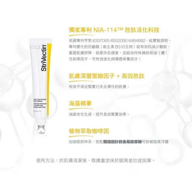 【StriVectin 皺效奇蹟】360°皺效緊緻繃繃眼周精華30ml(抗老奧斯卡/眼周拉提/冠軍眼霜)