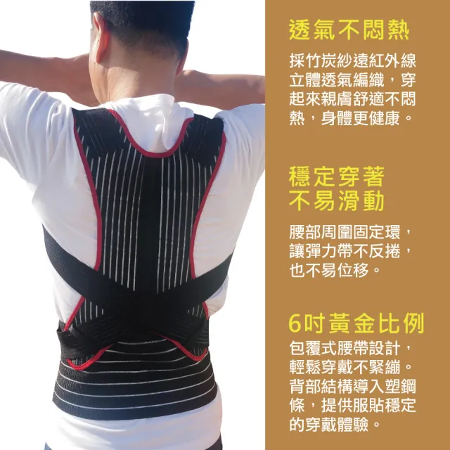 【菁炭元素】鍺+磁能 挺立開肩護腰帶 1件組(6顆鍺片 2顆磁石 電視節目推薦 鍺 磁力貼)