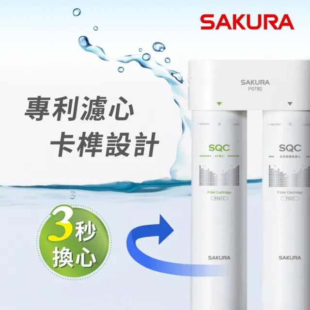 【SAKURA 櫻花】P0780 快捷高效淨水器-雙管除菌型(全省原廠安裝)