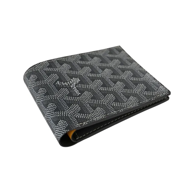 【GOYARD 高雅德】Victoire 帆布LOGO牛皮八卡短夾(灰/內裡淺灰)
