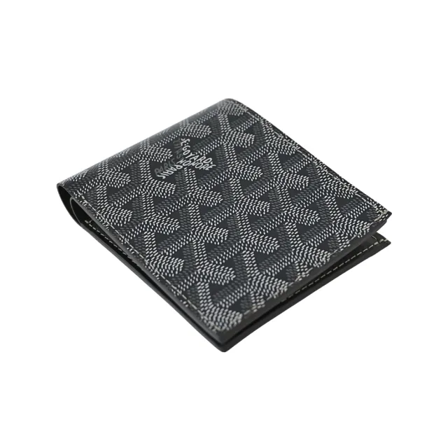 【GOYARD 高雅德】Victoire 帆布LOGO牛皮八卡短夾(灰/內裡淺灰)