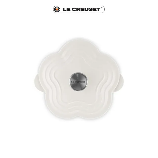 【Le Creuset】盒損福利品_琺瑯鑄鐵鍋山茶花鍋 20cm(棉花白-鋼頭-內鍋白)