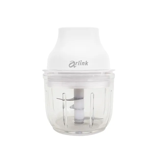 【Arlink】2入組AG270C 玻璃款 雙杯雙刀設計 食物料理機(電動蒜泥器/切蒜機/料理機/搗蒜器)