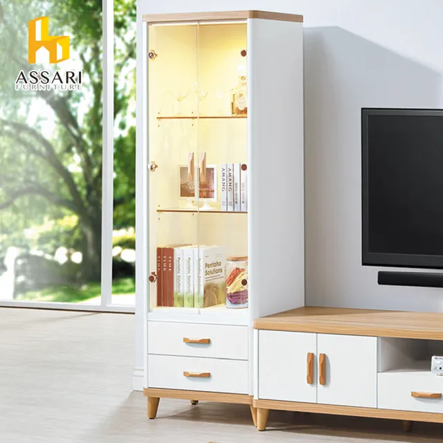 【ASSARI】2尺溫妮雙門2抽高展示櫃(寬60*深40*高185cm)