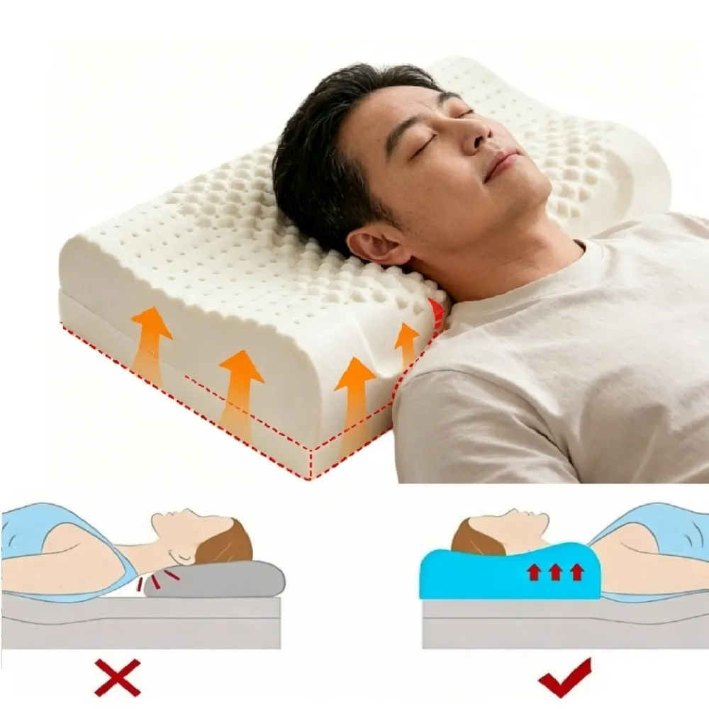【IMIS 愛美麗】可調節高度乳膠枕含內枕套+外枕套+1層墊片-2款可選（肥胖/老人/駝背 泰國乳膠 可調節枕頭)