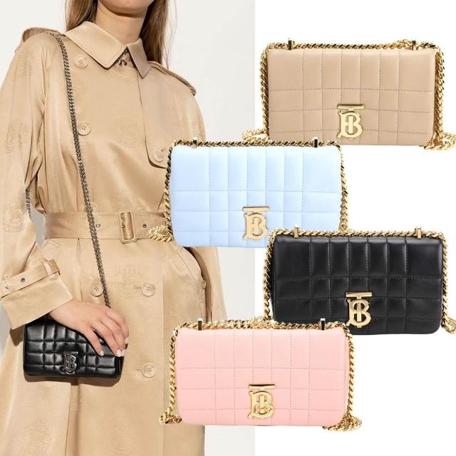 【BURBERRY 巴寶莉】Lola TB字母 羊皮翻蓋斜背包-多款可選