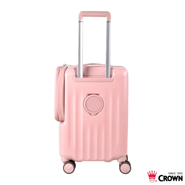 【CROWN 皇冠】WAVE 19.5吋 側袋磁吸登機箱 (前開式/行李箱/旅行箱/密碼鎖)