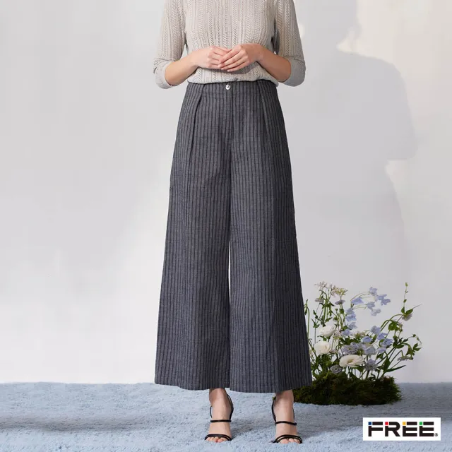 【FREE】INDIGO打摺口袋休閒寬褲