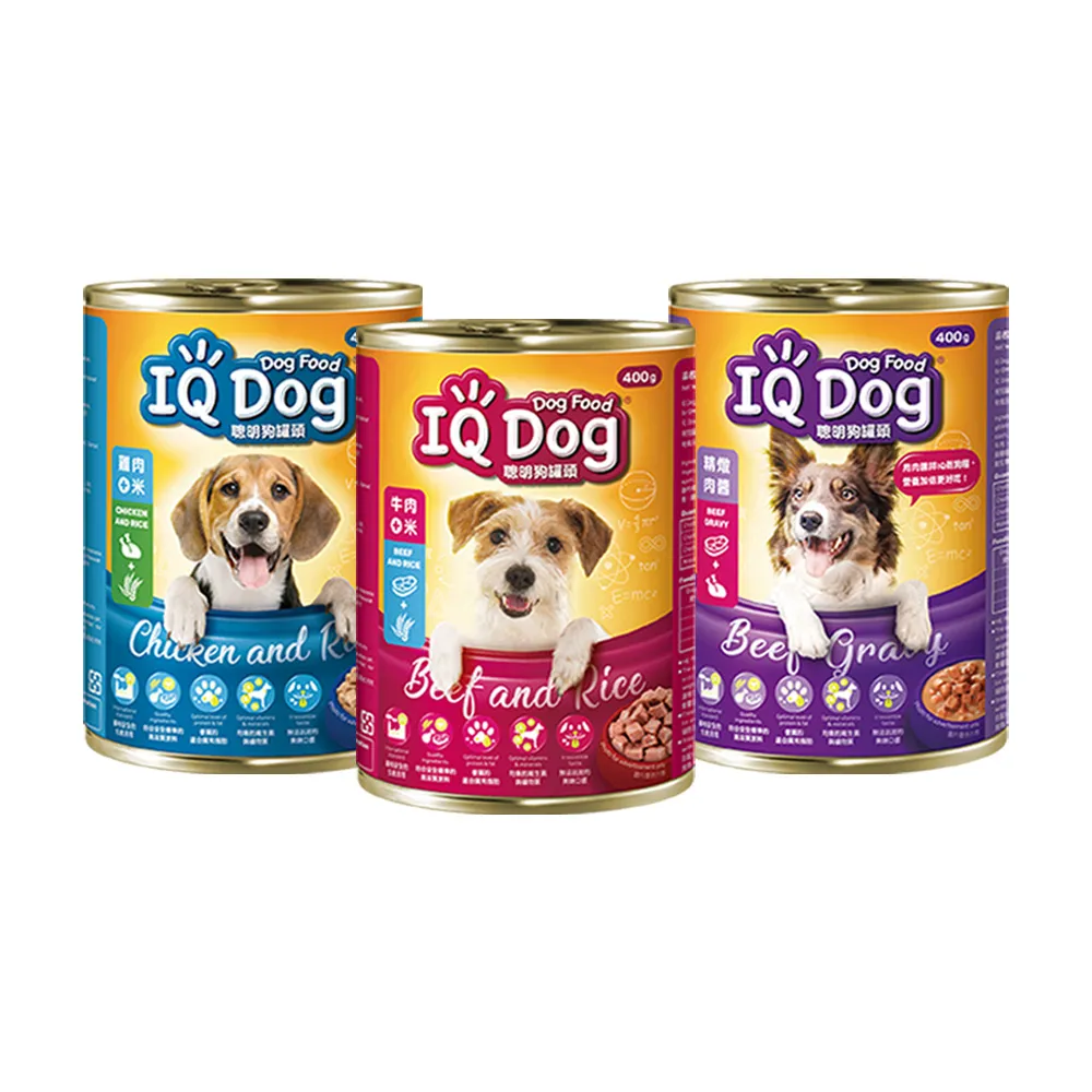 【IQ DOG】聰明狗罐頭 400G x48罐(狗罐/成犬適用)