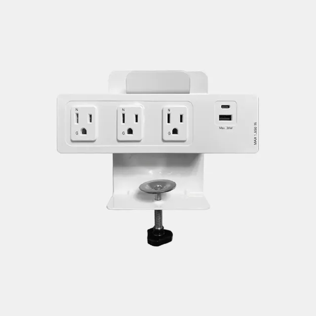 【FUNTE】電動升降桌專用｜ 桌用型延長線 - 3插USB+Type C 兩色可選
