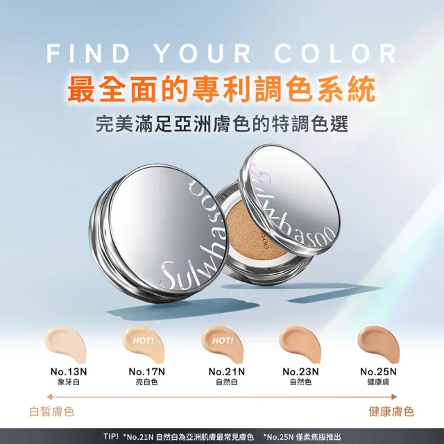 【Sulwhasoo 雪花秀】官方直營 完美珍珠光精華氣墊SPF50 一盒2蕊  (柔焦版/水亮版)