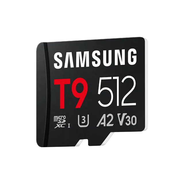 【Samsung 三星】T9 microSDXC UHS-I U3 A2 V30 512GB 記憶卡(MB-MH512T/WW)