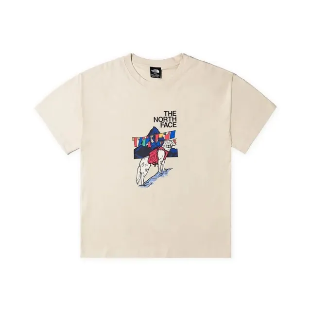 【The North Face】TNF 休閒 短袖T恤 U HEAVYWEIGHT MTN OVS SS TEE GRAPHIC - A 男 女 米白 (NF0A8GVTDOM)
