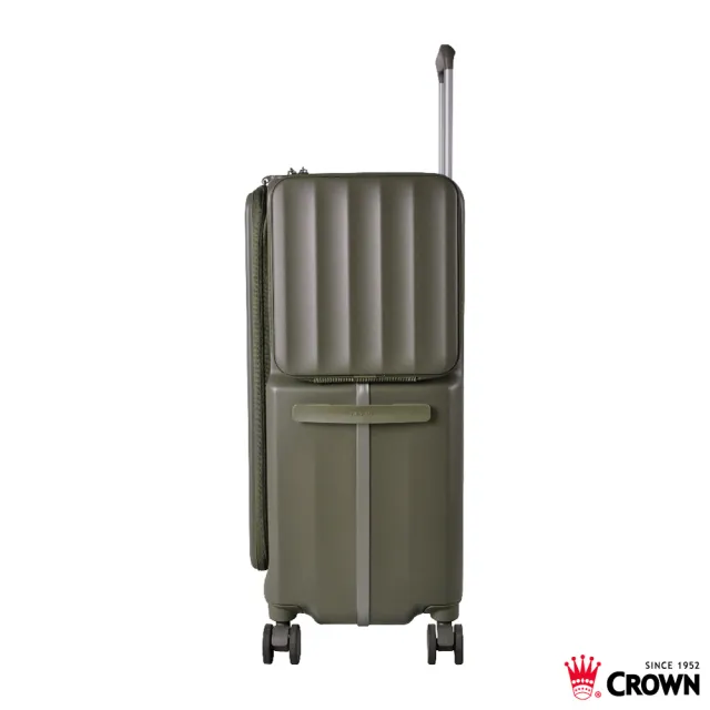 【CROWN 皇冠】WAVE 29吋 側袋磁吸行李箱 (前開式/拉桿箱/旅行箱/密碼鎖)