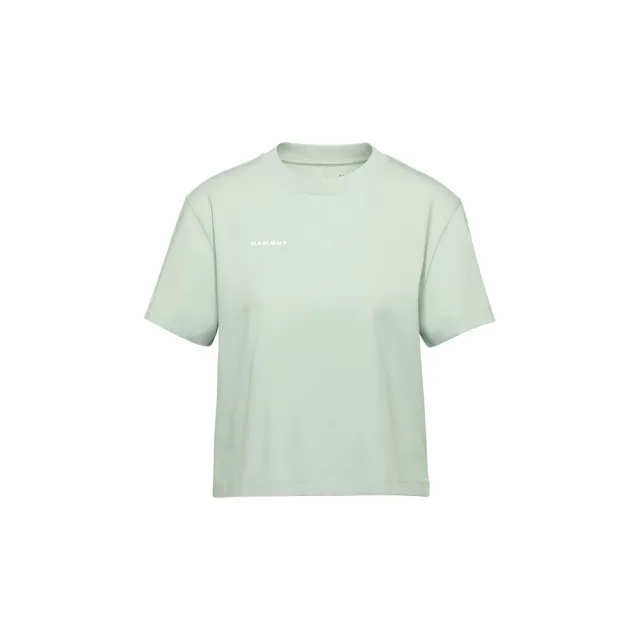 【Mammut 長毛象】Mammut Base Cropped Mini Logo AF 有機棉短版短袖T恤 鼠尾草銀綠 女款 #1017-07480