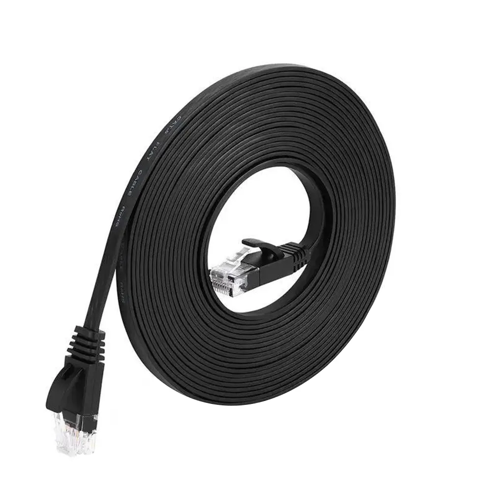 【魔宙】Cat6 純銅線芯抗干擾 飆速千兆網路工程級扁線(15M)