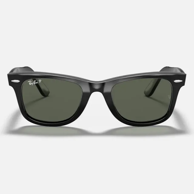 【RayBan 雷朋】Wayfarer偏光黑色膠框抗UV太陽眼鏡(RB2140F-901/58 52mm 54mm 偏光鏡片)
