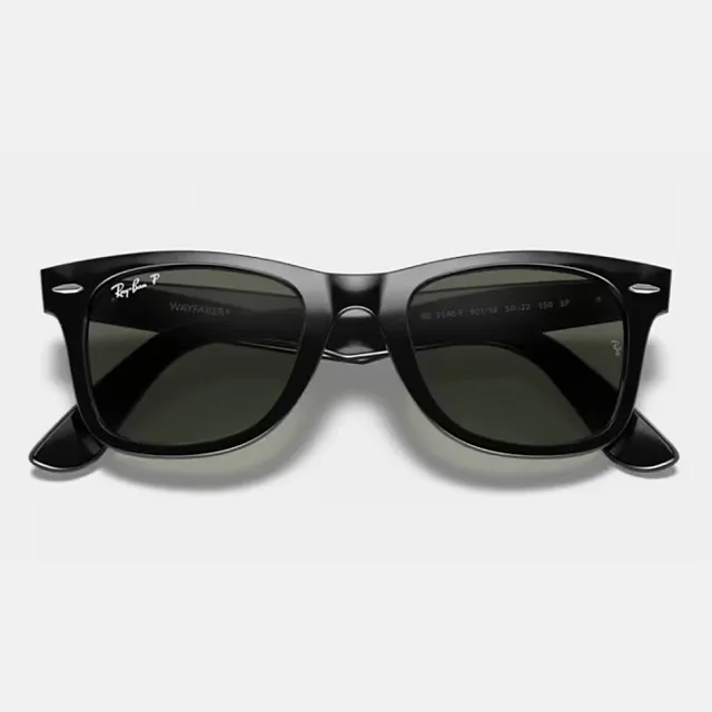 【RayBan 雷朋】Wayfarer偏光黑色膠框抗UV太陽眼鏡(RB2140F-901/58 52mm 54mm 偏光鏡片)
