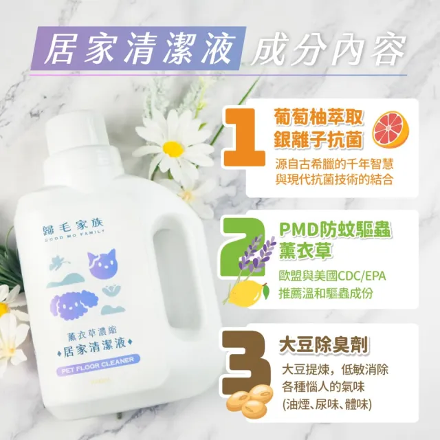 【GOODMO 歸毛家族】薰衣草濃縮居家清潔液(寵物友善 拖地 除臭 抗菌 驅蟲)