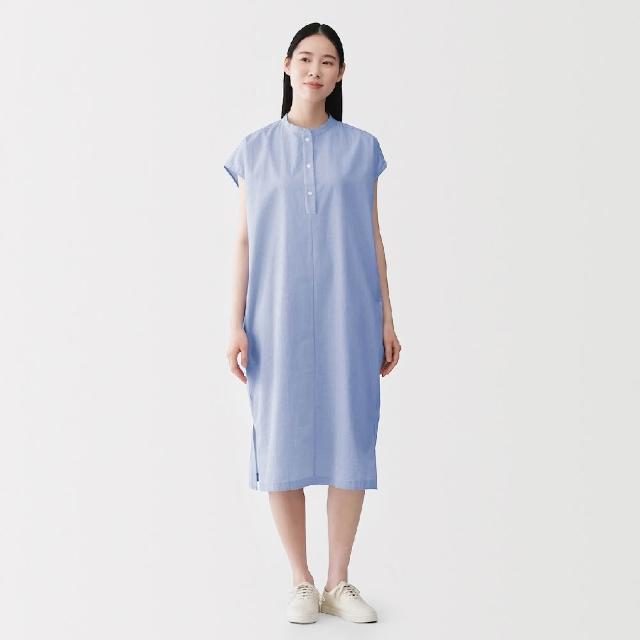 【MUJI 無印良品】女涼感套衫洋裝(黑色/灰格紋/藍格紋)