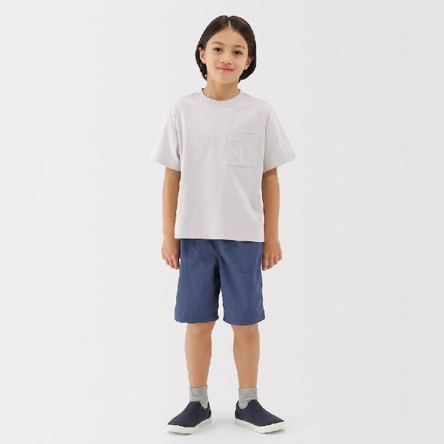 【MUJI 無印良品】兒童涼感寬版短袖T恤(柔白/灰色/黑色/淡桃紅/淡綠/煙燻藍)