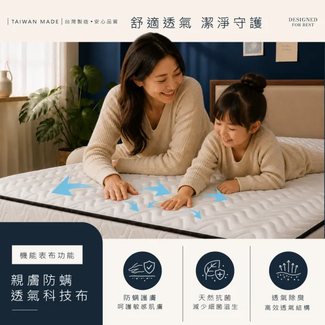 【A FACTORY 傢俱工場】台灣製 單大3.5尺高壓縮獨立筒 釋壓回彈支撐透氣床墊 (適中偏軟)