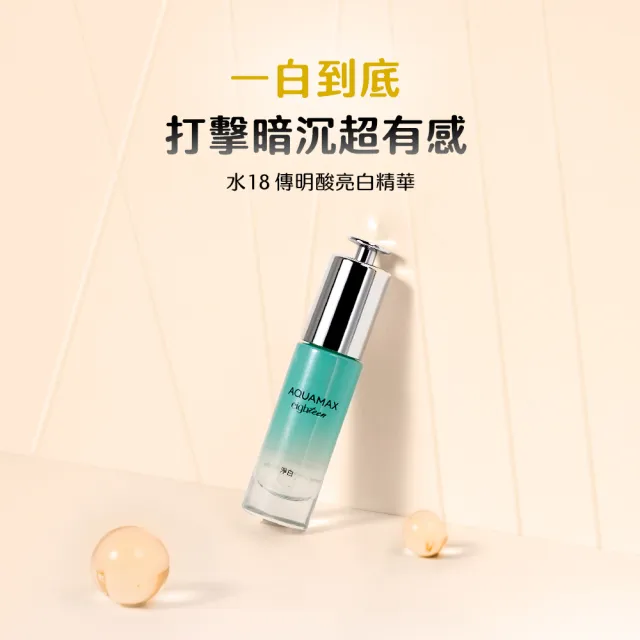 【AQUAMAX 奧科美氏】水18專研能量精華20ml(4款任選/保濕修護/舒緩/淨白)