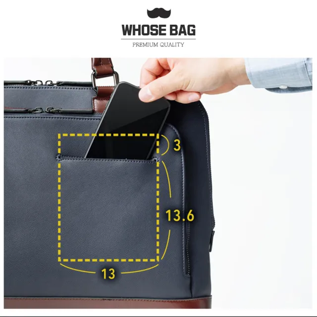 【WHOSE BAG】雙11 真皮商務公事包｜頭層牛皮手提側背包 大容量筆電包 通勤出差男女適用 NO.WBSA