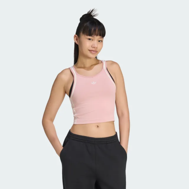 【adidas 愛迪達】Vintage Tank 女 背心 運動背心 粉紅 亞版 復古(KY8136)