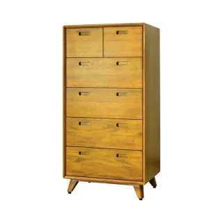 【Mahogany 瑪荷尼家具】免組裝 60X45X121   丹麥6斗櫃   全原木桃花心木 斗櫃 M1-BD34-6