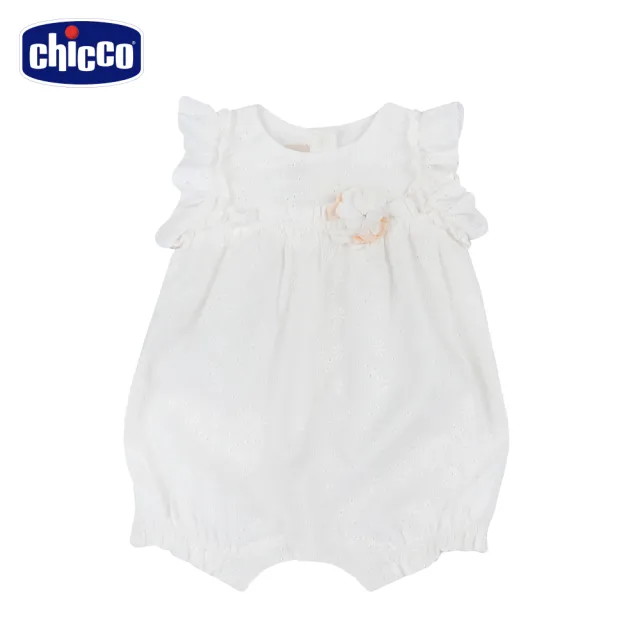 【Chicco】26SS童裝-摩洛哥花園-繡花布荷葉背心兔裝