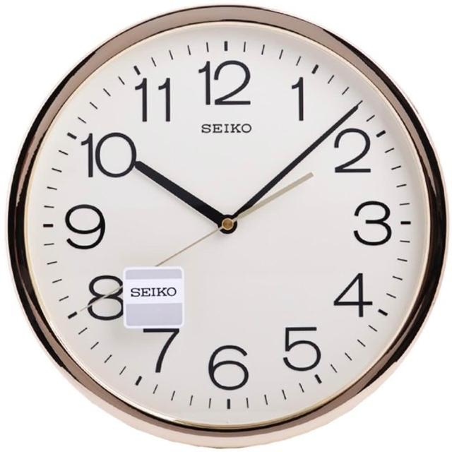 【SEIKO 精工】華麗金色光感外框 時鐘 掛鐘(QXA014A)
