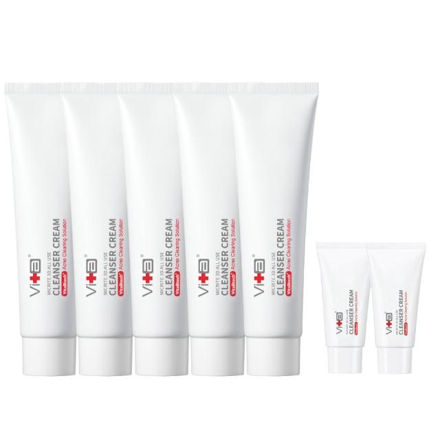 【Swissvita 薇佳】微晶3D全能洗顏霜超值囤貨組(100ml*5入+30ml*2入洗面乳)