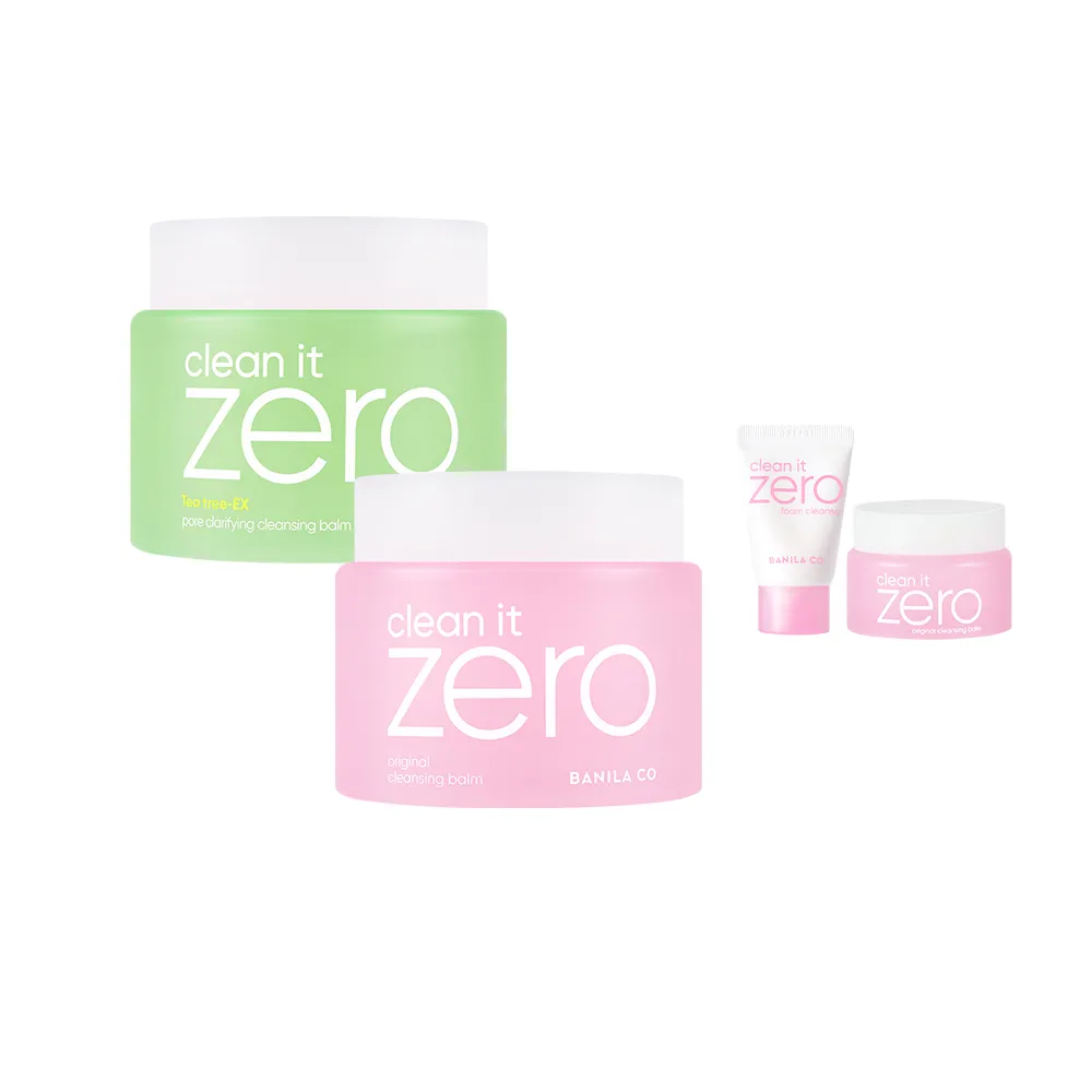 【BANILA CO】ZERO零感肌瞬淨卸妝霜180ml-2入(經典/茶樹/卸妝霜/清潔)