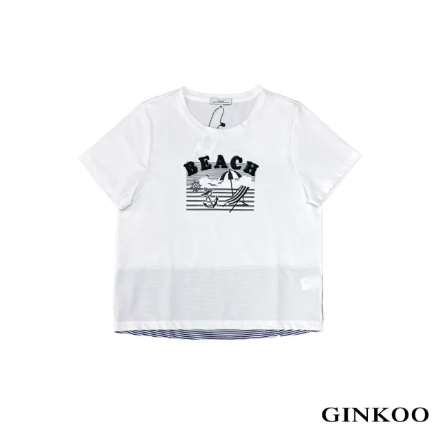 【GINKOO 俊克】海洋風印花上衣