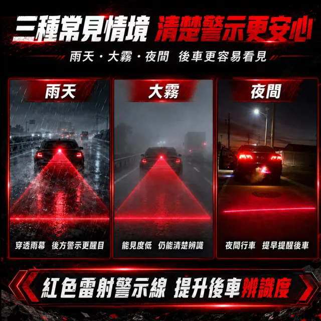 【SMILE】激光燈 車尾煞車燈 剎車燈雷射 車後燈 165-CLL(雷射煞車燈 防追撞尾燈 警示燈)