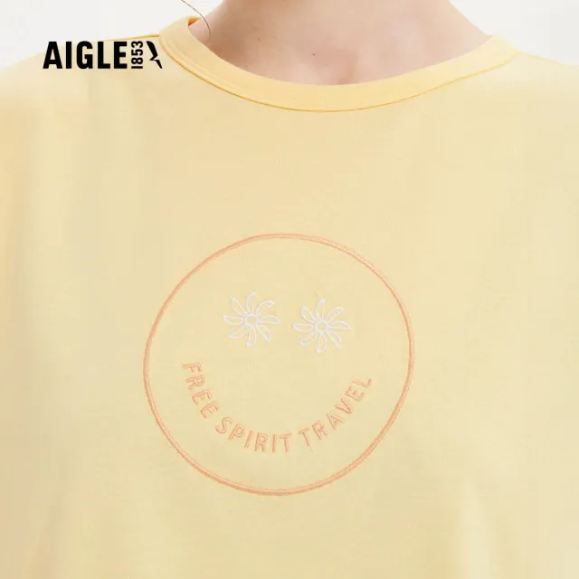 【AIGLE】女 抗UV有機棉短袖T恤｜AG-4P219(女T恤 有機棉 防曬 抗UV)