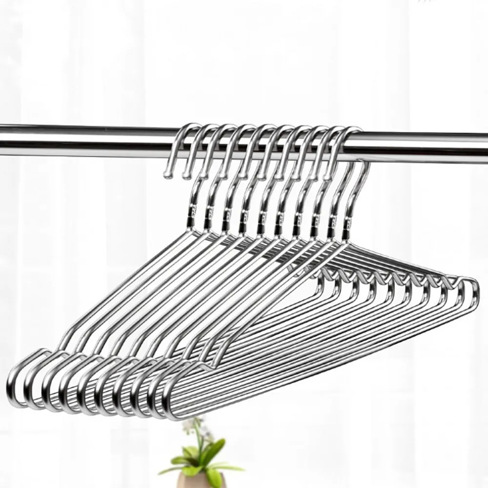 【Easy buy 居家生活】304不銹鋼三角曬衣架-50入42CM(曬衣架 304三角衣架 收納衣架) 