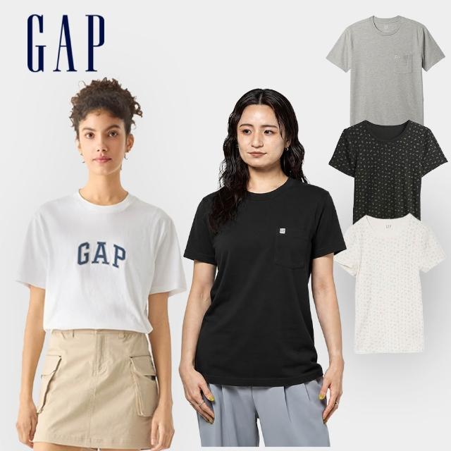 【GAP】女裝/男女款 夏季有機棉短袖T恤 多款任選(857901&570044&886619)