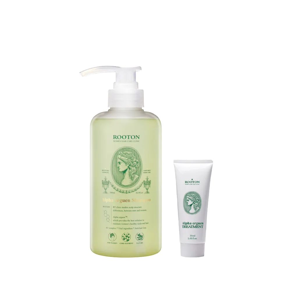【ROOTON 官方直營】甦活洗護髮特惠組-洗髮精500ml+護髮素30ml+修護體驗組x3(植萃洗髮精5ml+海藻洗髮精5ml)